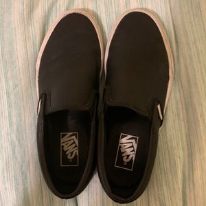 Black slip on vans leather
